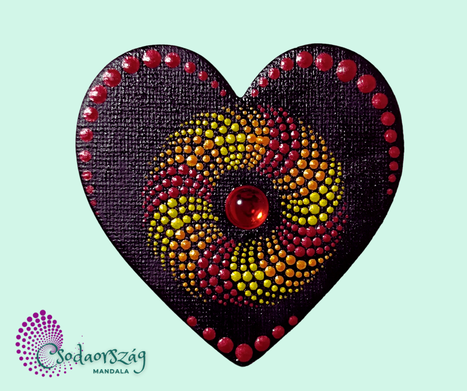 3D hatású szív alakú hűtőmágnes piros