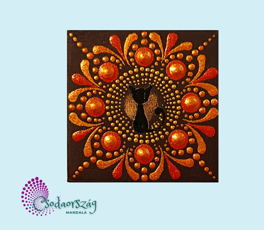 vörösarany cicás hűtőmágnes