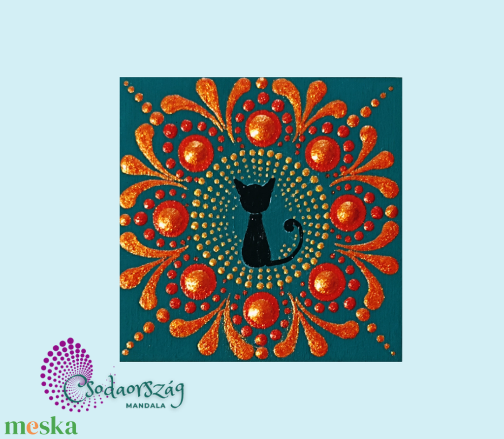 türkiz cicás hűtőmágnes