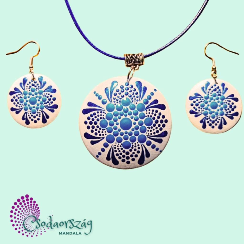 kék-fehér ékszerszett