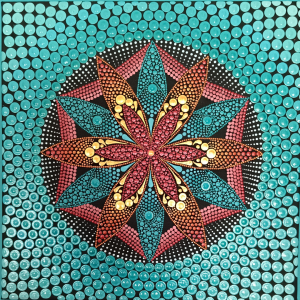 türkiz virág mandala