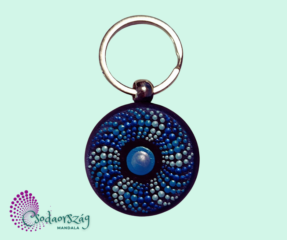 3D hatású kulcstartó kék