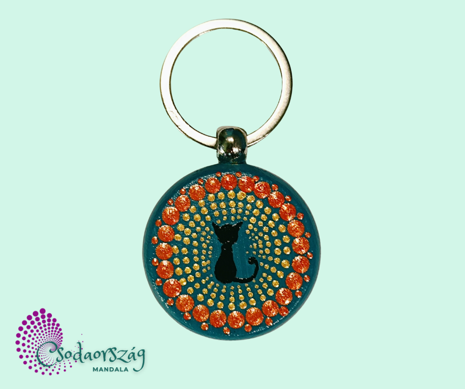 türkiz cicás kulcstartó